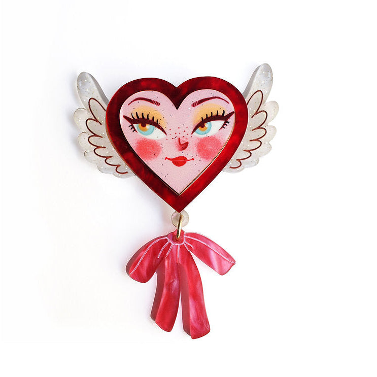 Heart with Wings Brooch by Laliblue