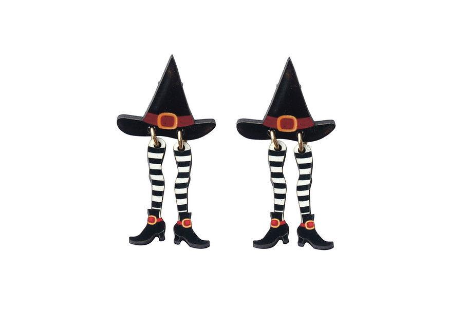 Hidden Witch Halloween Earrings by Laliblue