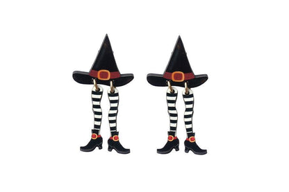 Hidden Witch Halloween Earrings by Laliblue