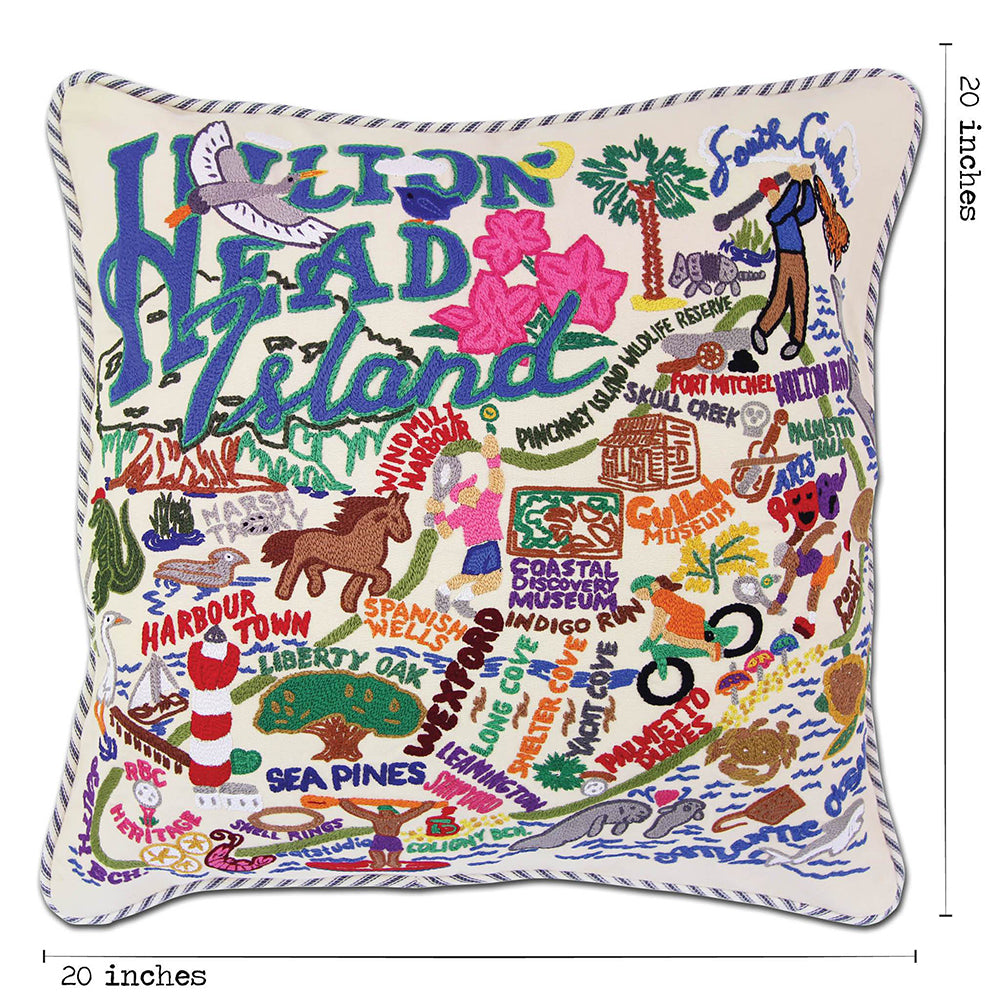 Hilton Head Hand-Embroidered Pillow Quirks!