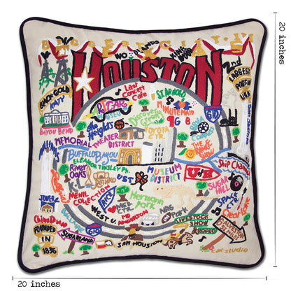 Houston Hand-Embroidered Pillow Quirks!