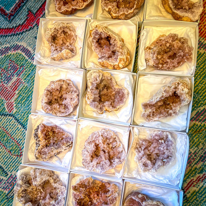 Large Raw Pink Amethyst Geodes from El Choique Mine Argentina