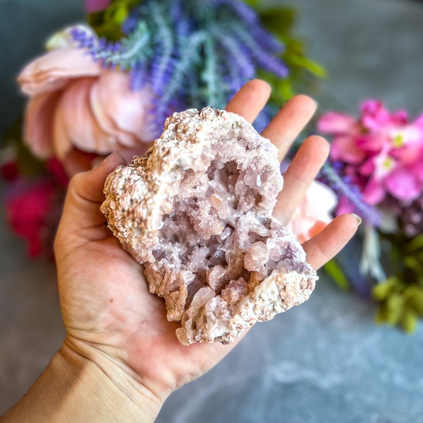 Large Raw Pink Amethyst Geodes from El Choique Mine Argentina