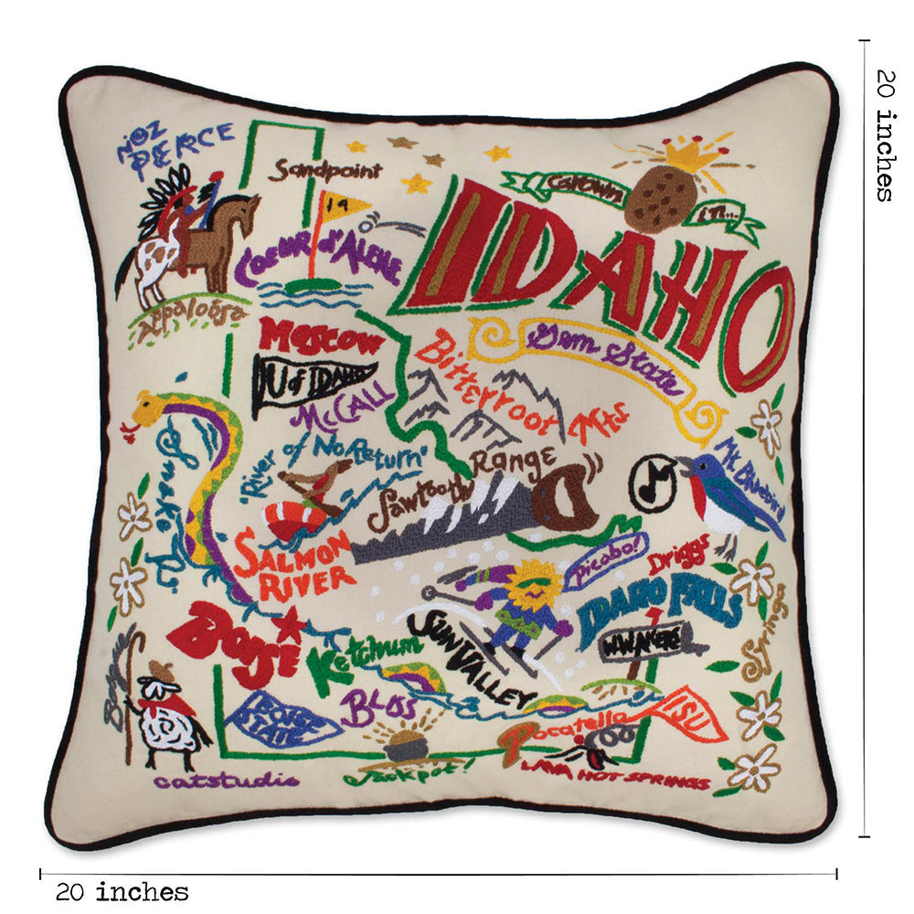 Idaho Hand-Embroidered Pillow Quirks!