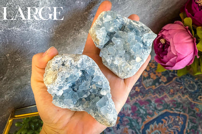 Raw CELESTITE Crystal Clusters, Ethically Sourced Celestite