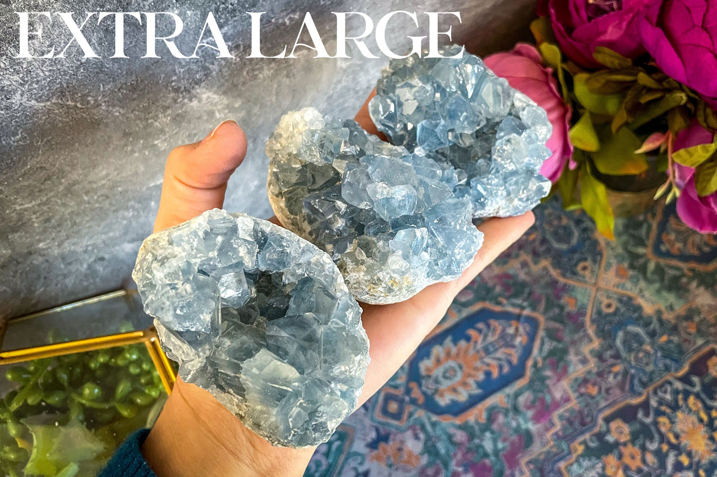 Raw CELESTITE Crystal Clusters, Ethically Sourced Celestite