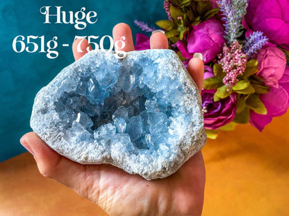 Raw CELESTITE Crystal Clusters, Ethically Sourced Celestite