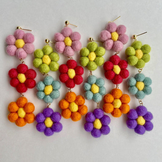 Rainbow Flower Power Earrings