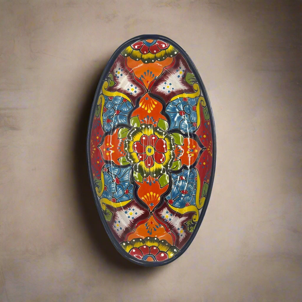 XL Oval Talavera Platter | Hand-Painted Mexican Serving Dish