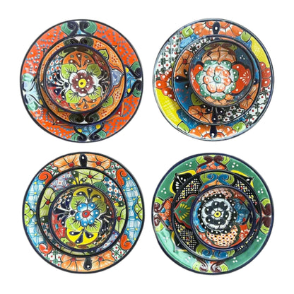 Talavera Dinnerware Set | 26-Piece Floral Tableware for 8