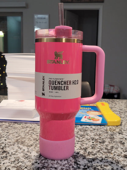 Pink Parade Glitter silicone boot bumper for tumbler