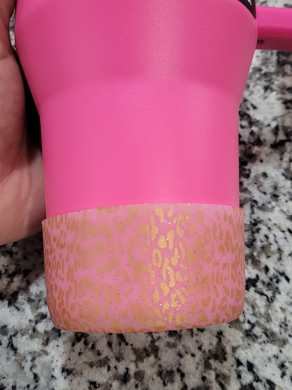 PinkGolden Leopard Silicone Boot Bumper for Tumbler