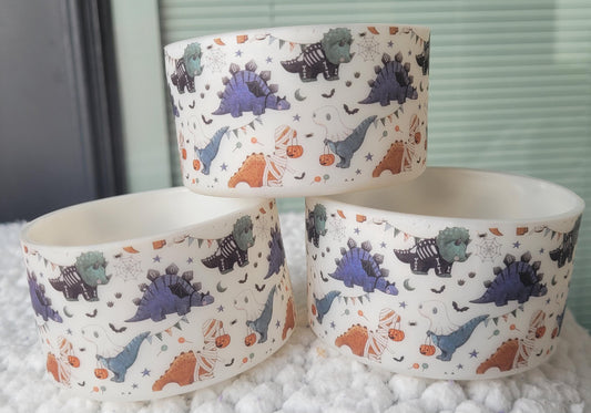 Spooky Dinos Silicone Boot Bumper Sleeve for Tumblers
