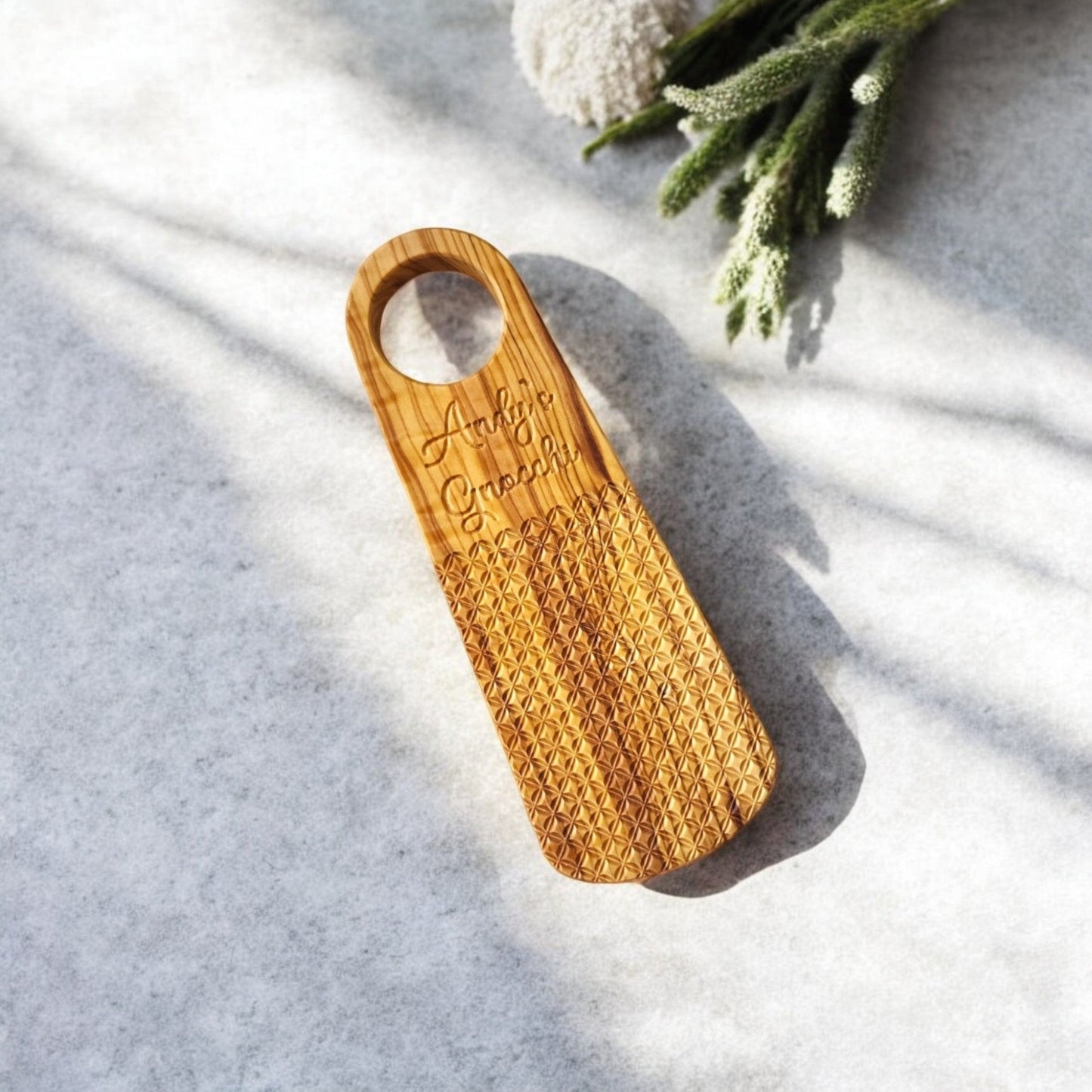 Olive Wood Gnocchi Board – Deep Grooves for Classic Texture