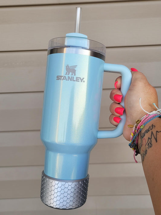 Silver Metallic Mermaid Silicone Boot Bumper Sleeve for tumblers