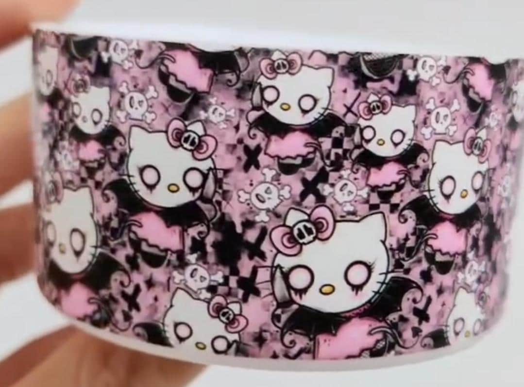 Goth Hello Kitty Silicone Boot Bumper Sleeve for Tumblers