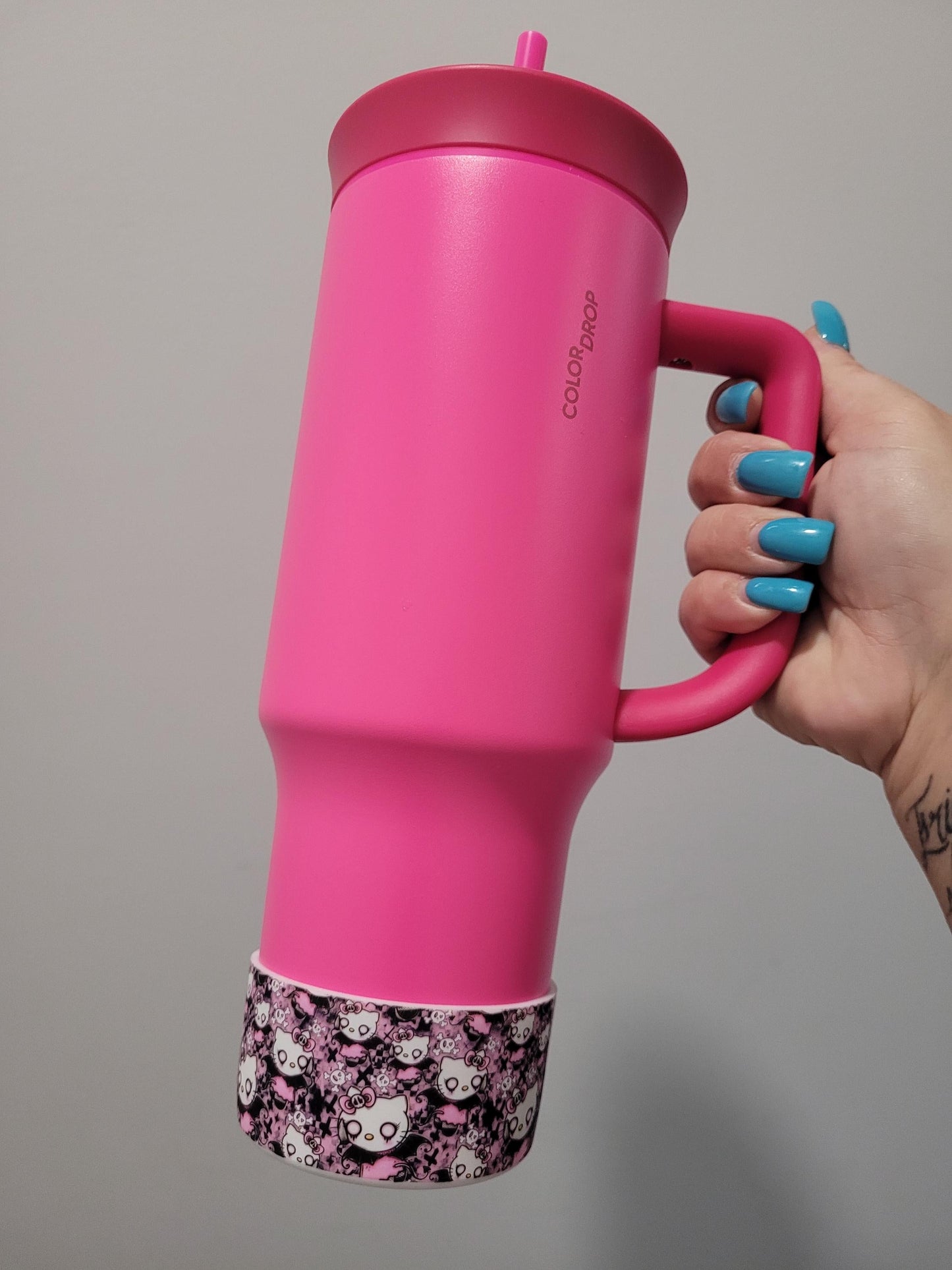 Goth Hello Kitty Silicone Boot Bumper Sleeve for Tumblers