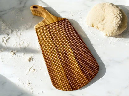 Olive Wood Gnocchi Board – Deep Grooves for Classic Texture