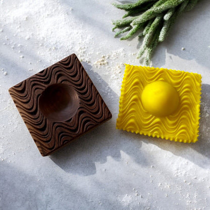 Artisan Ravioli Mold – Solid Wood, Detailed Design
