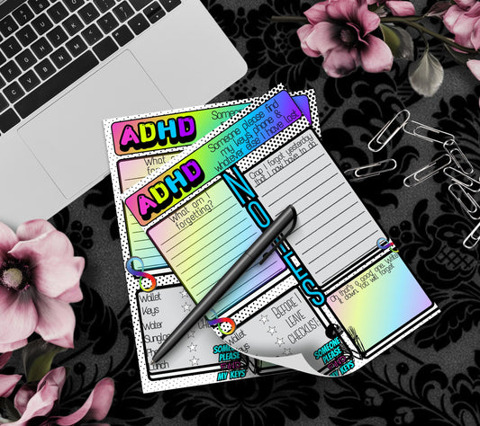 ADHD Humor Notepad: Neuro Spicy Checklist, Funny Gift