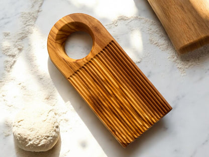 Olive Wood Gnocchi Board – Deep Grooves for Classic Texture