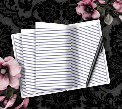 1950’s Goth Female Glamour Notebook - Hand Drawn Detail  – 160 Lined Pages for Daily Tasks, Notes, and Personal Writing