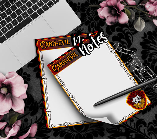 Carn-Evil Notepad: Creepy Carnival To-Do List, Horror Fan Stationery