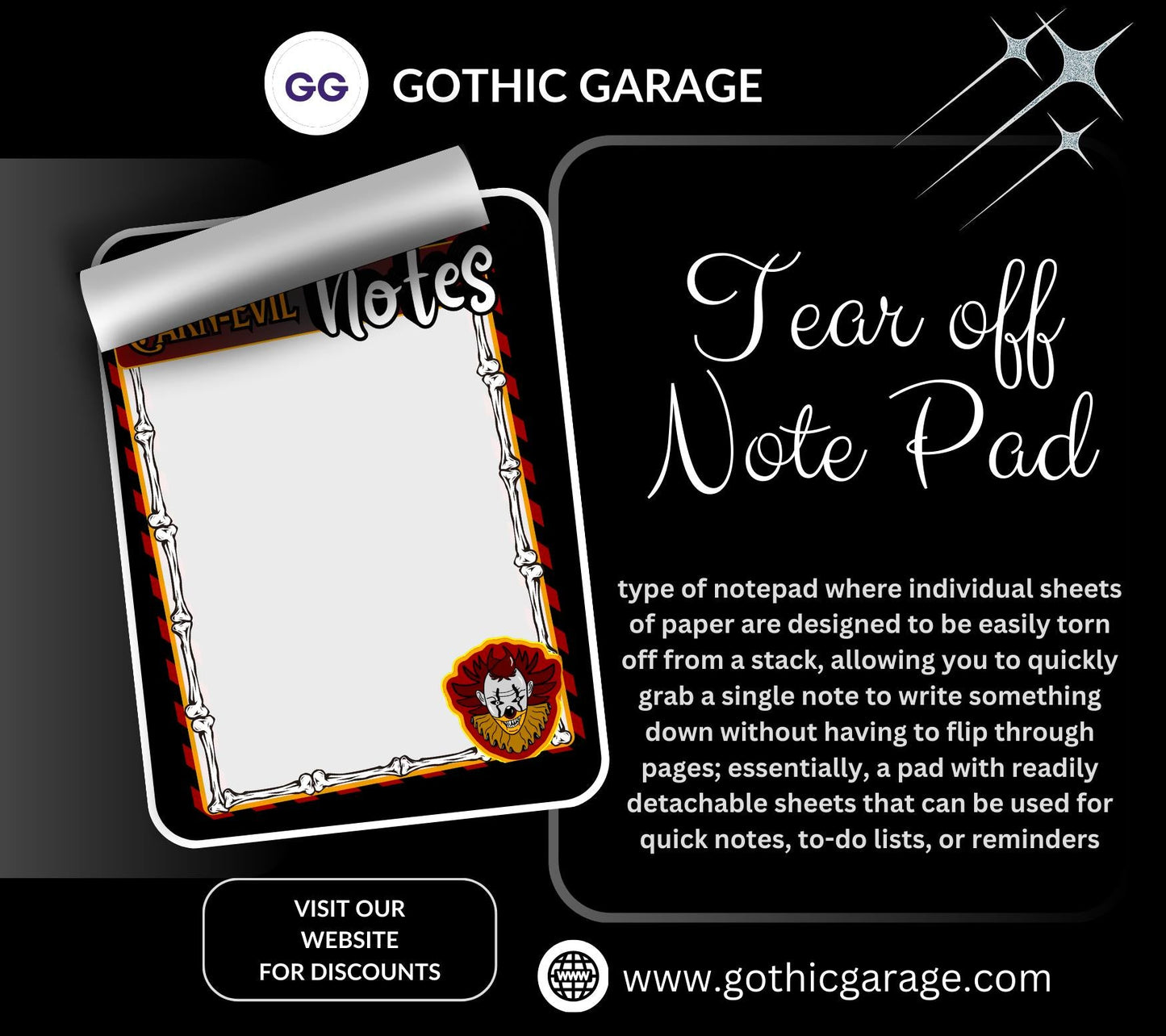 Carn-Evil Notepad: Creepy Carnival To-Do List, Horror Fan Stationery