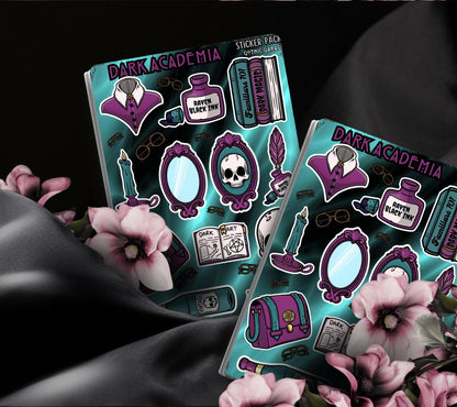 Gothic Dark Academia Sticker Sheet – A Study in Elegance and Mystery  - Perfect for Scrapbooking and Collecting