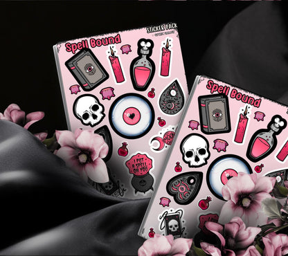 Gothic Spells Sticker Sheet, Perfect Goth & Witch Vibes Stickers, Budget Friendly Gifts for Goth Expression