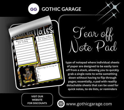 Queen Bee Notepad: Gothic Stationery for To-Do Lists