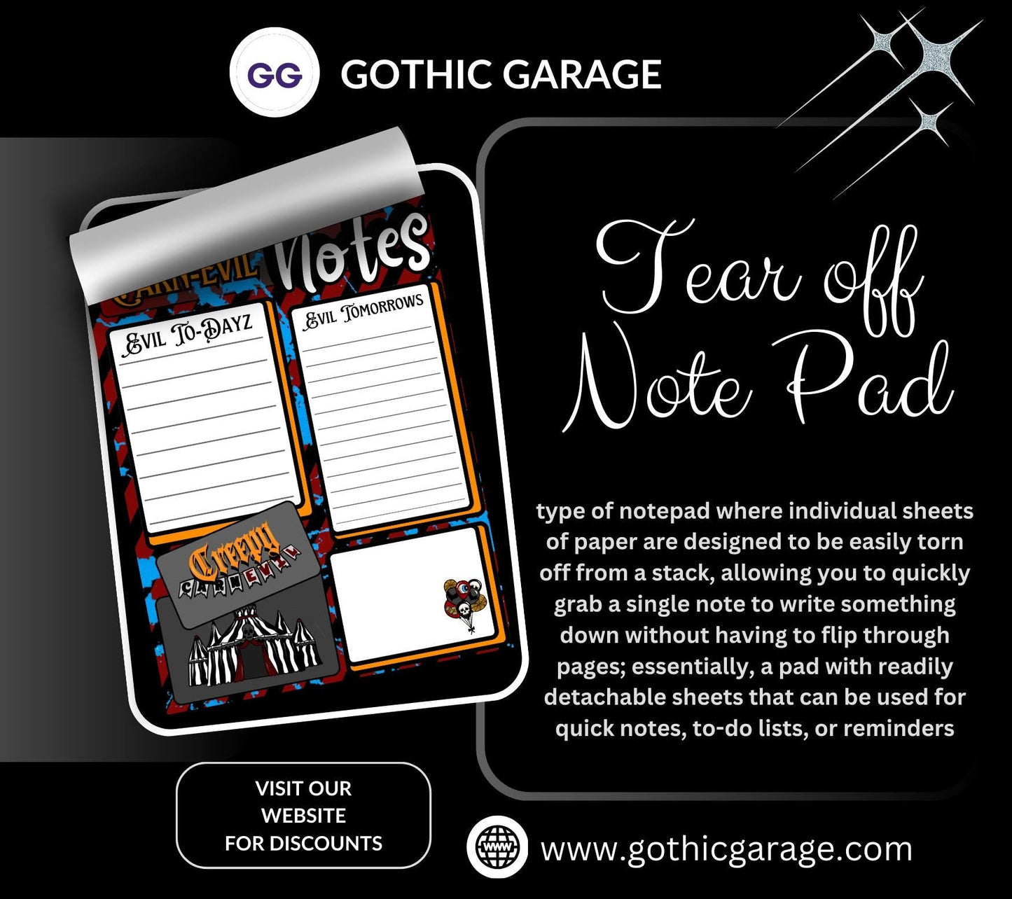 Carn-Evil Notepad: Creepy Carnival To-Do List - 50 Sheets