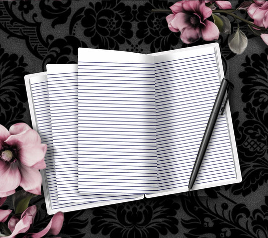 Goth Beach Girl Notebook– Hand Drawn Dark Paradise – 160 Lined Pages for Daily Tasks and Notes