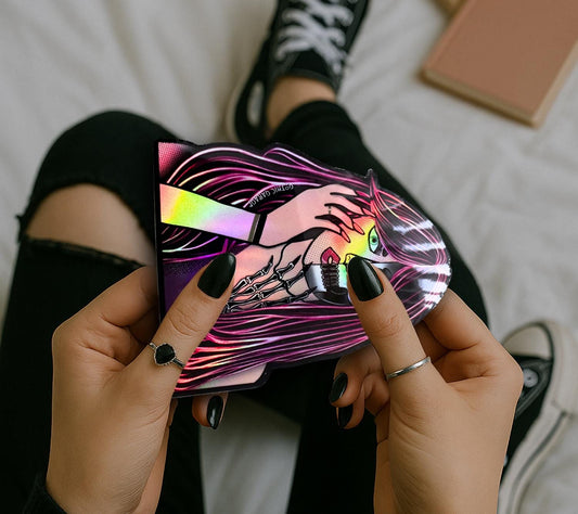 Femme Fatale Sticker: Gothic Pop Art, Waterproof Vinyl (Glossy or Holographic)
