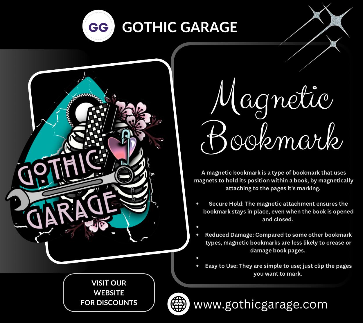 Bury Me in Books – Coffin Magnetic Bookmark for Goth Book Lovers (Glossy or Holographic)