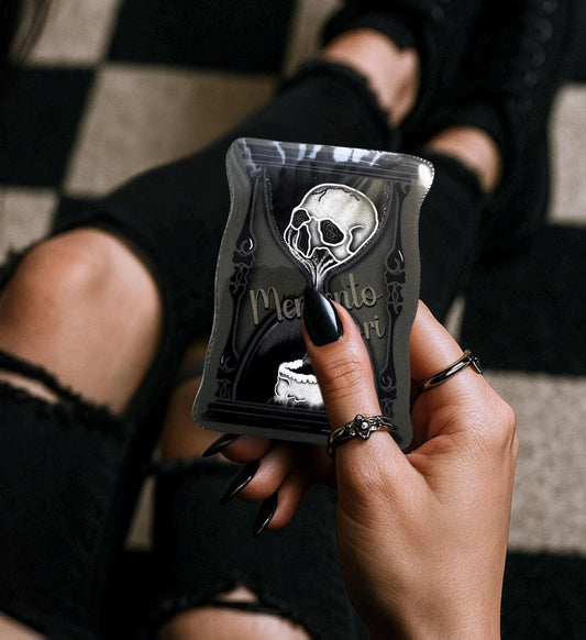 Memento Mori Sticker: Gothic Skull Hourglass, Waterproof Vinyl