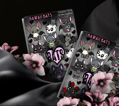 Kawaii Bats Sticker Sheet – Cute Gothic Bat Stickers