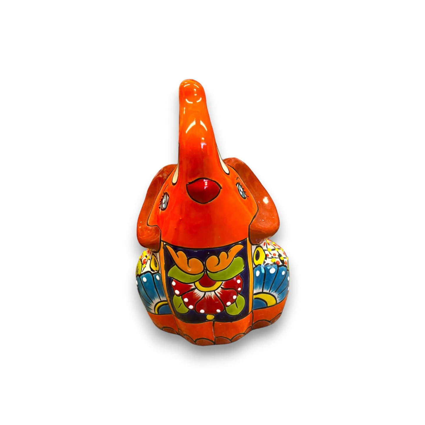 Handmade Talavera Elephant Planter | Colorful Medium Animal Art
