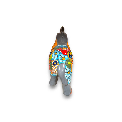 Colorful Talavera Elephant Coin Bank | Handmade Medium Piggy Bank