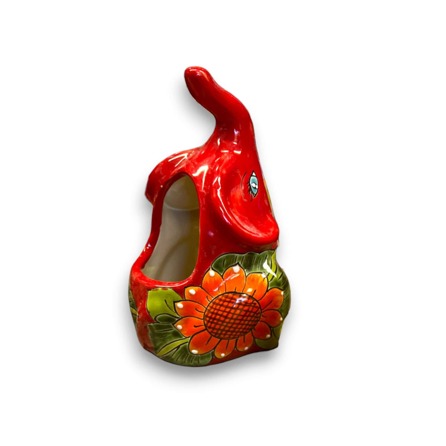 Handmade Talavera Elephant Planter | Colorful Medium Animal Art