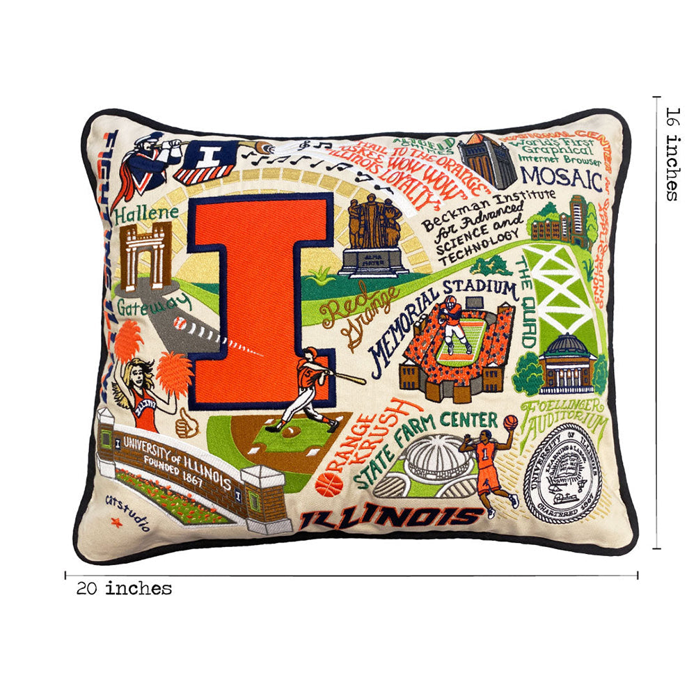 Illinois, University of Collegiate Hand-Embroidered Pillow Quirks!