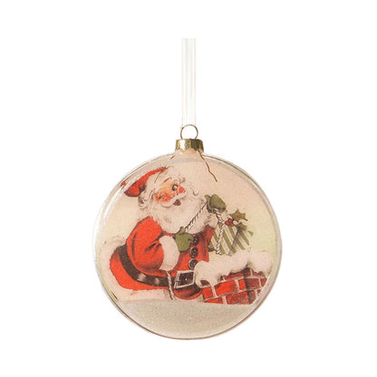 Santa Glass Disk Ornament by Bethany Lowe Designs Quirks!