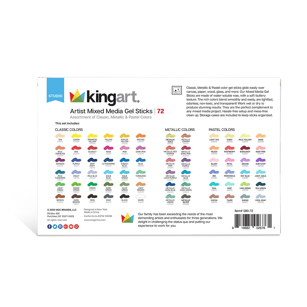 Gel Stick Crayons 72 Colors