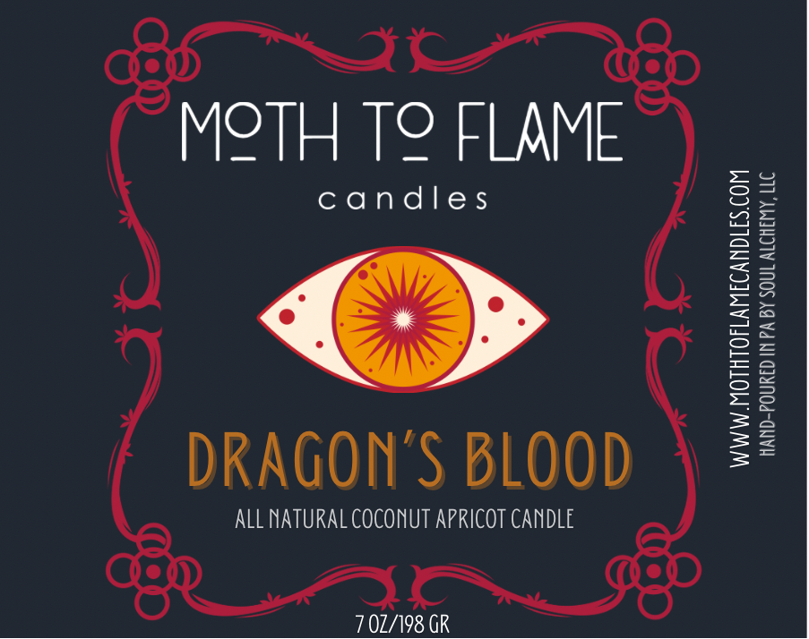 Dragon’s Blood – 7 oz Candle Moth to Flame Candles