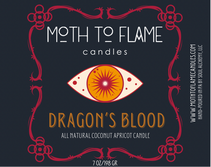 Dragon’s Blood – 7 oz Candle Moth to Flame Candles