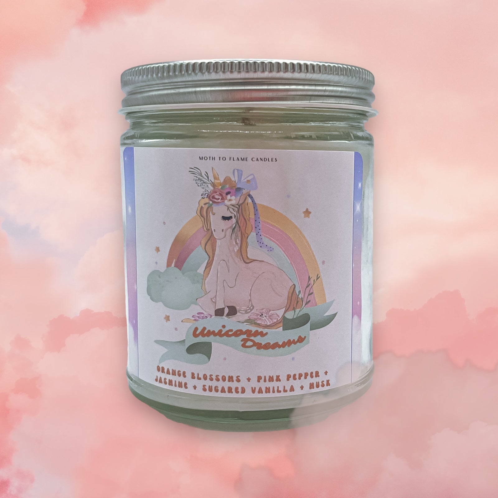 Unicorn Dreams – 7 oz Candle Moth to Flame Candles