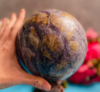 HUGE Rainbow Polished FLUORITE crystal sphere