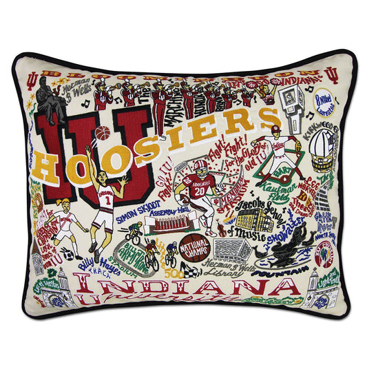 Indiana University Collegiate Hand-Embroidered Pillow Quirks!