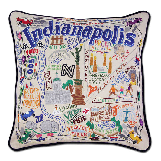 Indianapolis Hand-Embroidered Pillow Quirks!