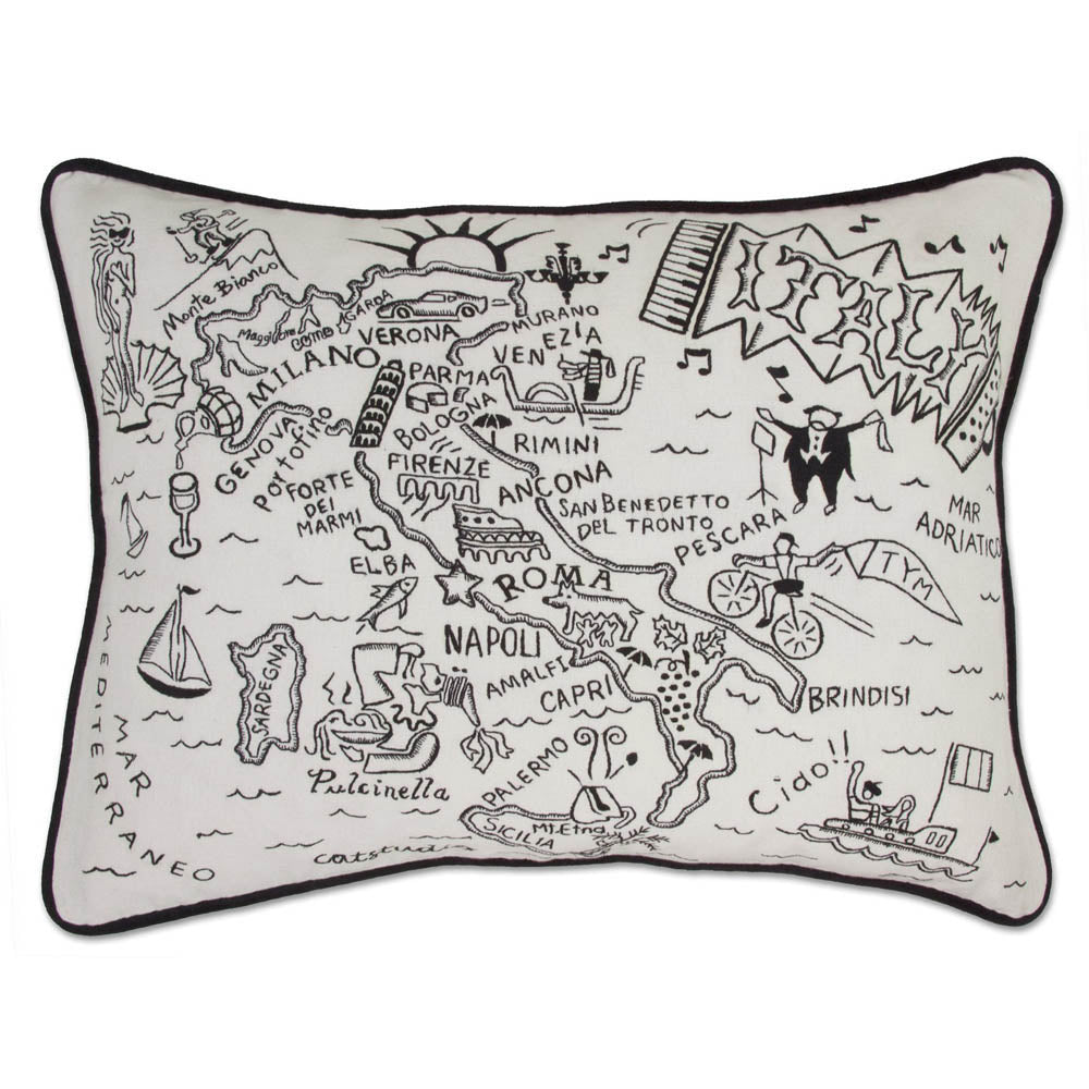 Italy Hand-Guided Machine Pillow by CatStudio Quirks!